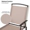 Costway 2 pcs Patio Folding Sling Dining Chairs Armrests Steel Frame Outdoor Beige/Grey